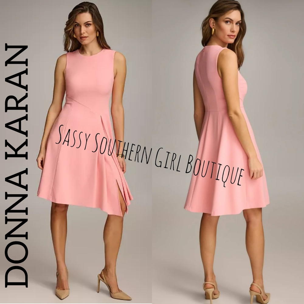 🆕⭐ Donna Karan Black Lable Pink Fit And Flare Dress